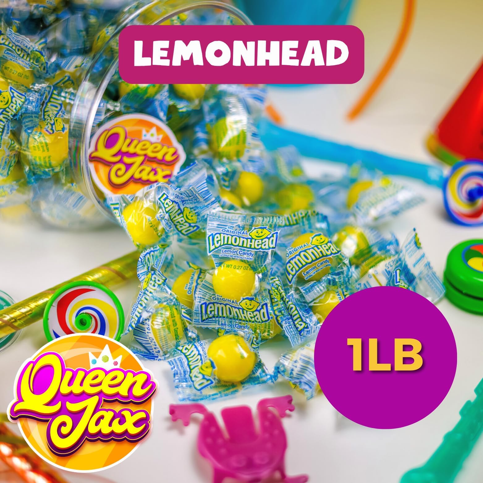 Close-up of QUEEN JAX Lemonheads core with tart shell and lemony center.