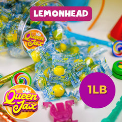 Close-up of QUEEN JAX Lemonheads core with tart shell and lemony center.
