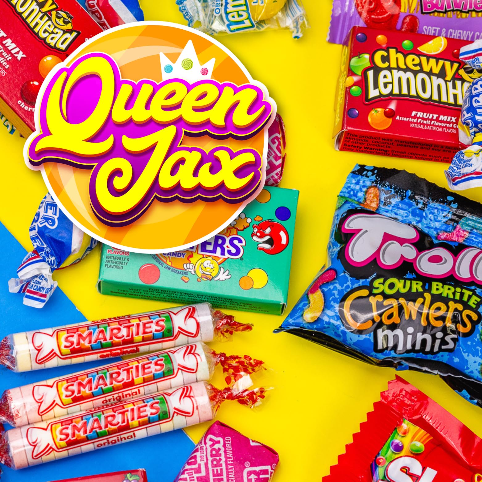Queen Jax party favors idea featuring bite-size sweets for easy goody bags.