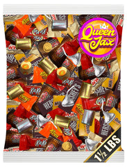 QUEEN JAX assorted chocolate variety pack shown in a bag, ideal for sharing at gatherings.