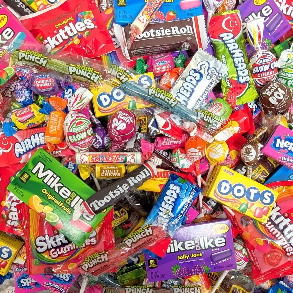QUEEN JAX Ultimate Name Brand Candy Variety Pack: 8 lb assortment of individually wrapped candies for party favors