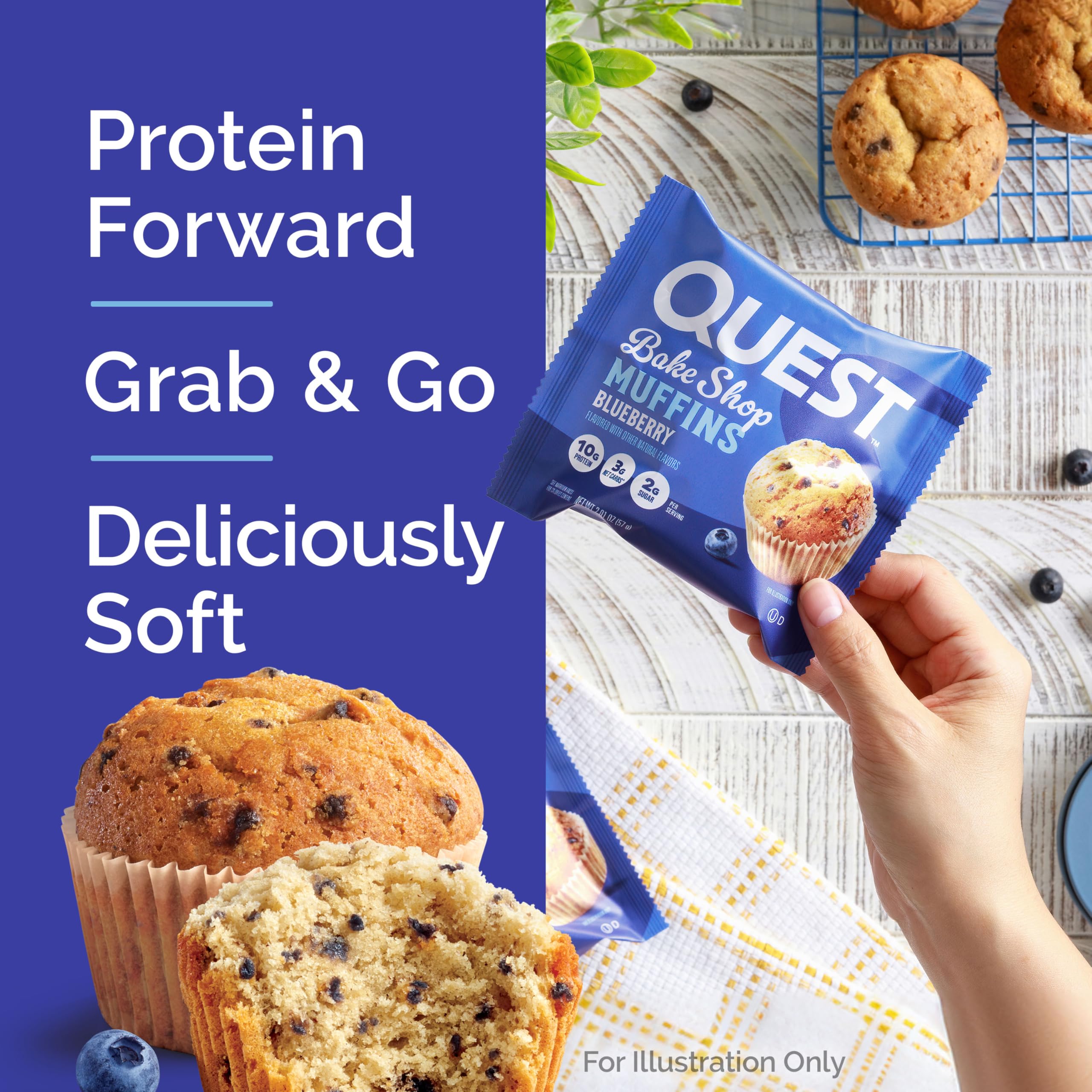 Muffins pictured as a convenient breakfast on the go.