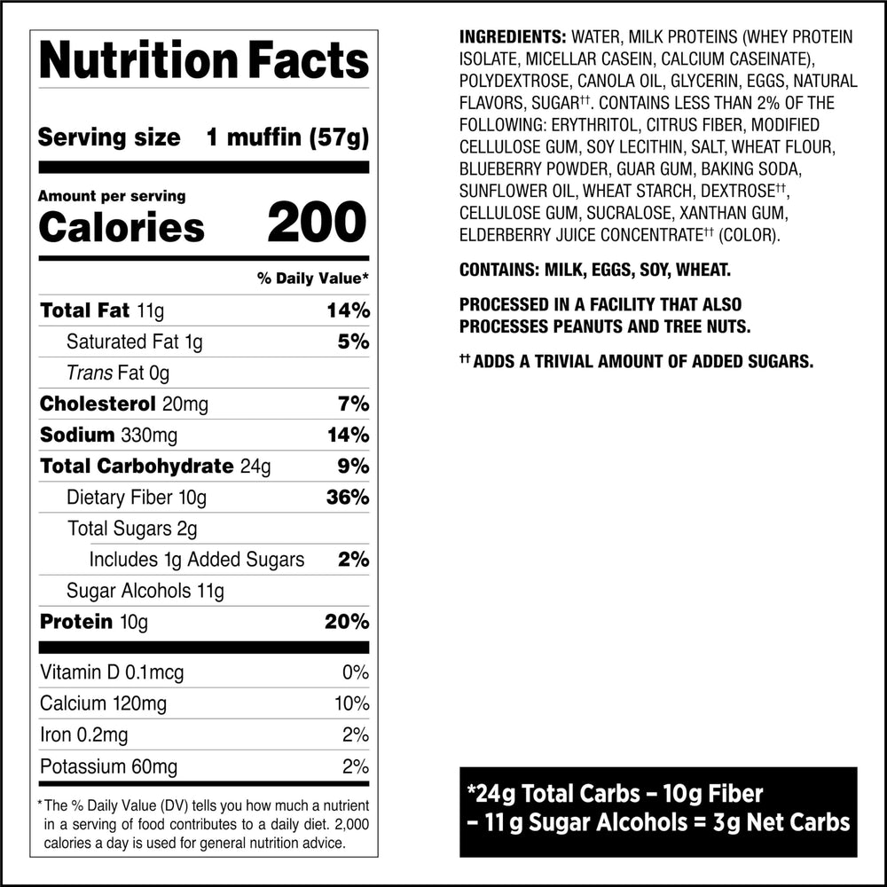 Quest Blueberry Muffins bite shot highlights soft texture and blueberry flavor.