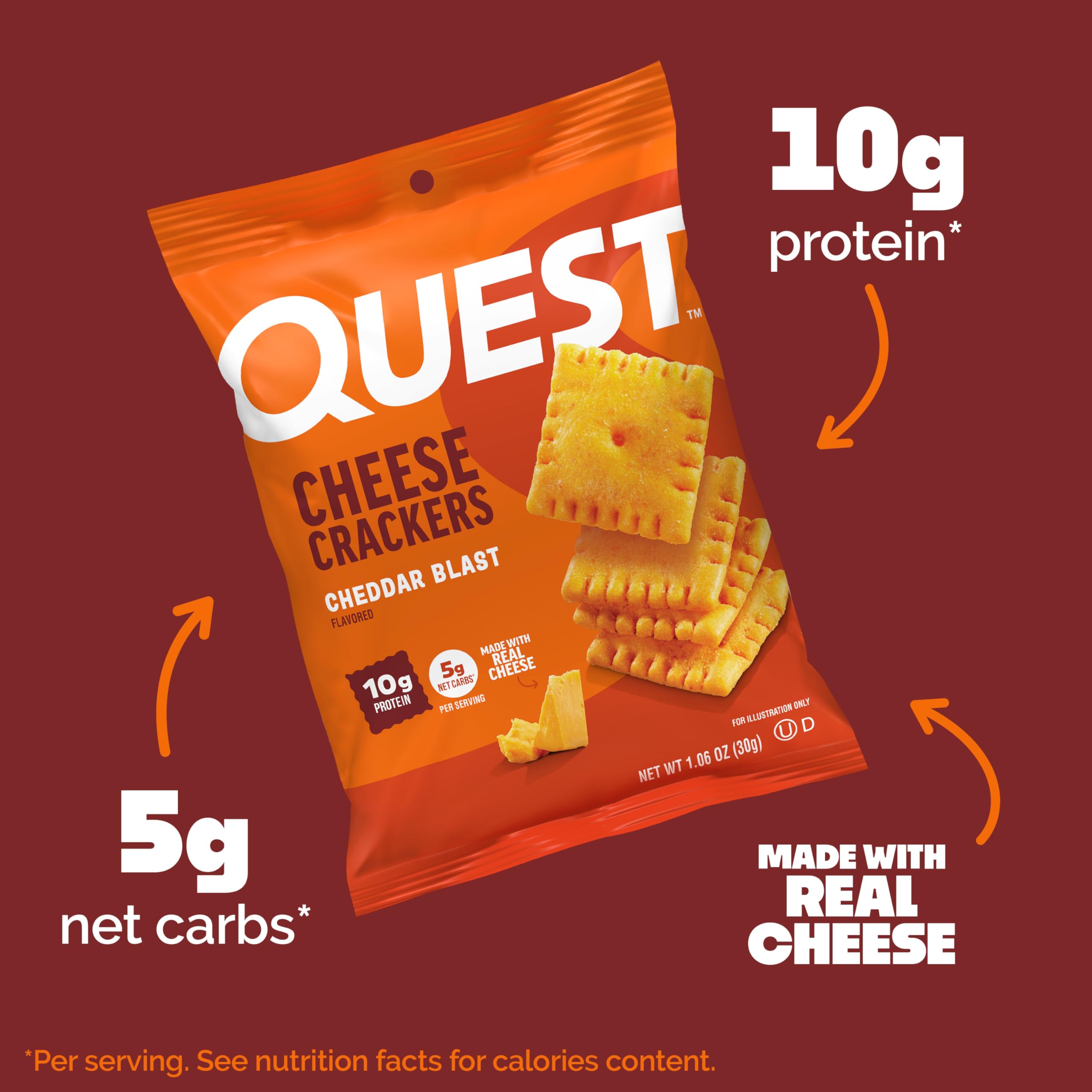 Quest Cheddar Blast in hand highlights grab-and-go protein snack.