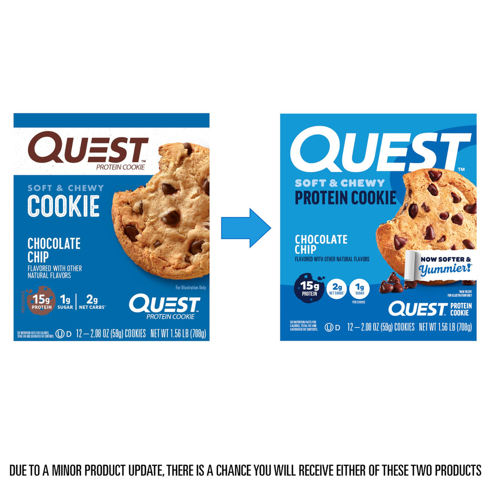 Quest Chocolate Chip Protein Cookie soft center close-up, highlighting chewy texture