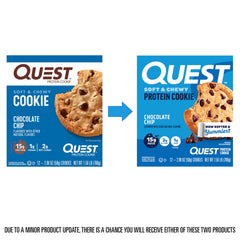 Quest Chocolate Chip Protein Cookie soft center close-up, highlighting chewy texture