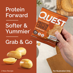 Quest Peanut Butter Protein Cookie break-open reveals soft center