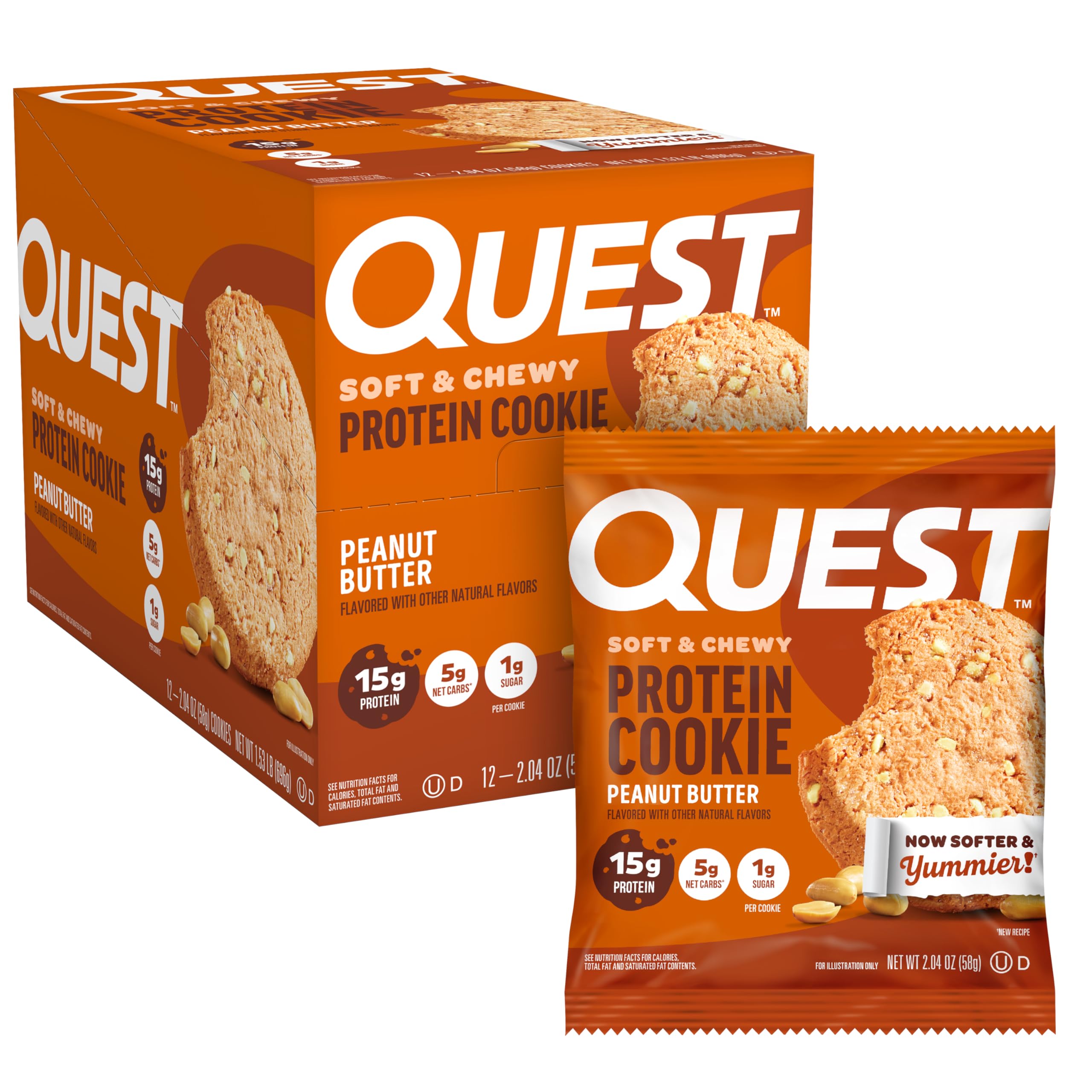 Quest Peanut Butter Protein Cookie pack-shot for on-the-go fueling