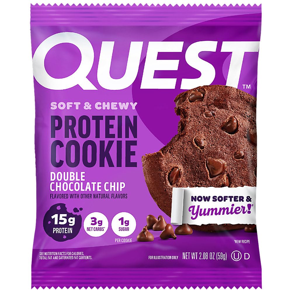 Quest cookie in gym bag ready for on-the-go fueling.