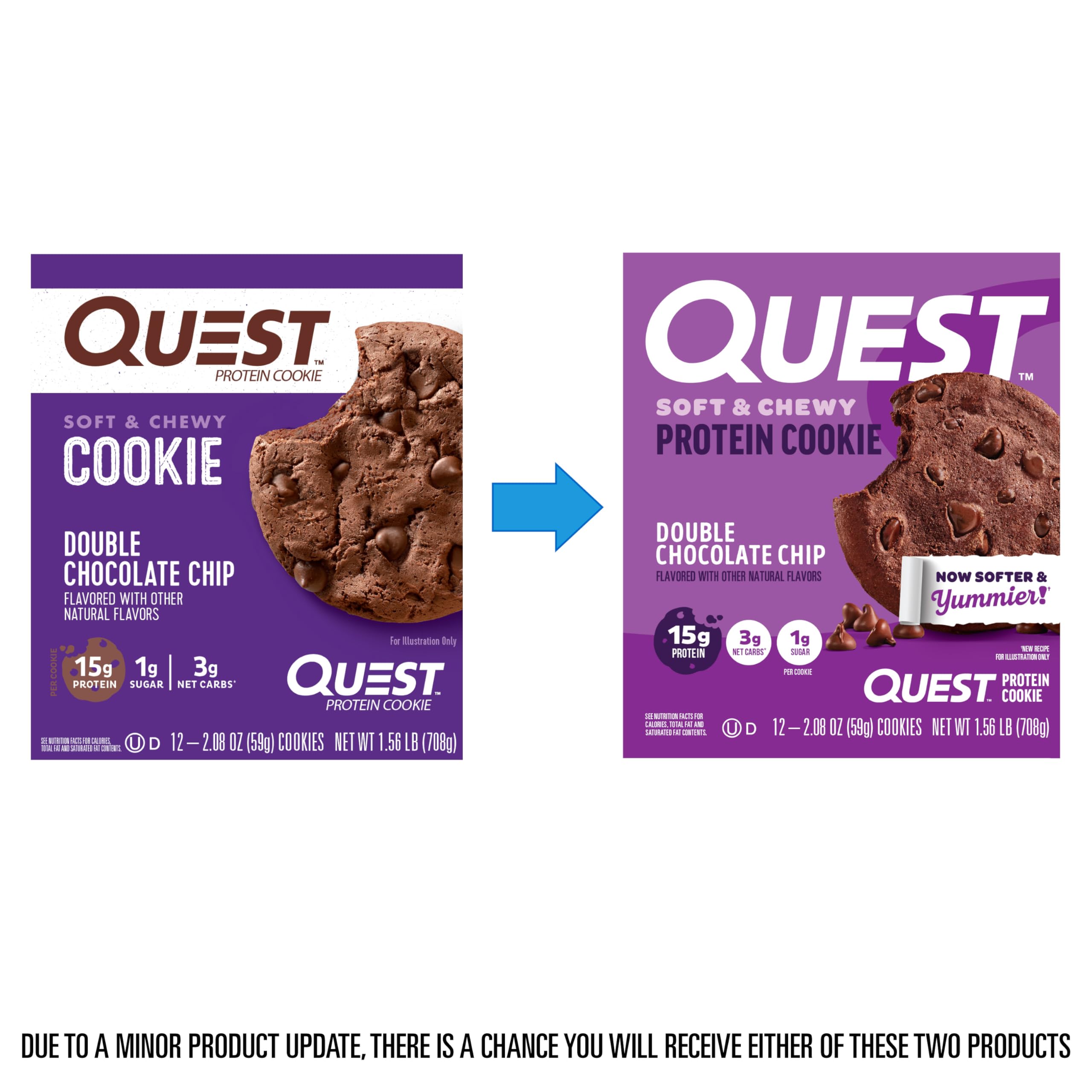 Close-up of Quest Double Chocolate Chip cookie's soft texture for post-workout snacking.