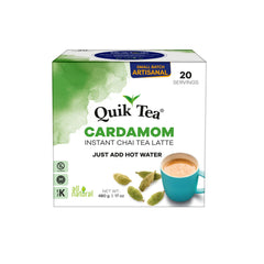 QuikTea Cardamom Chai Latte sachet ready for a quick, comforting cup