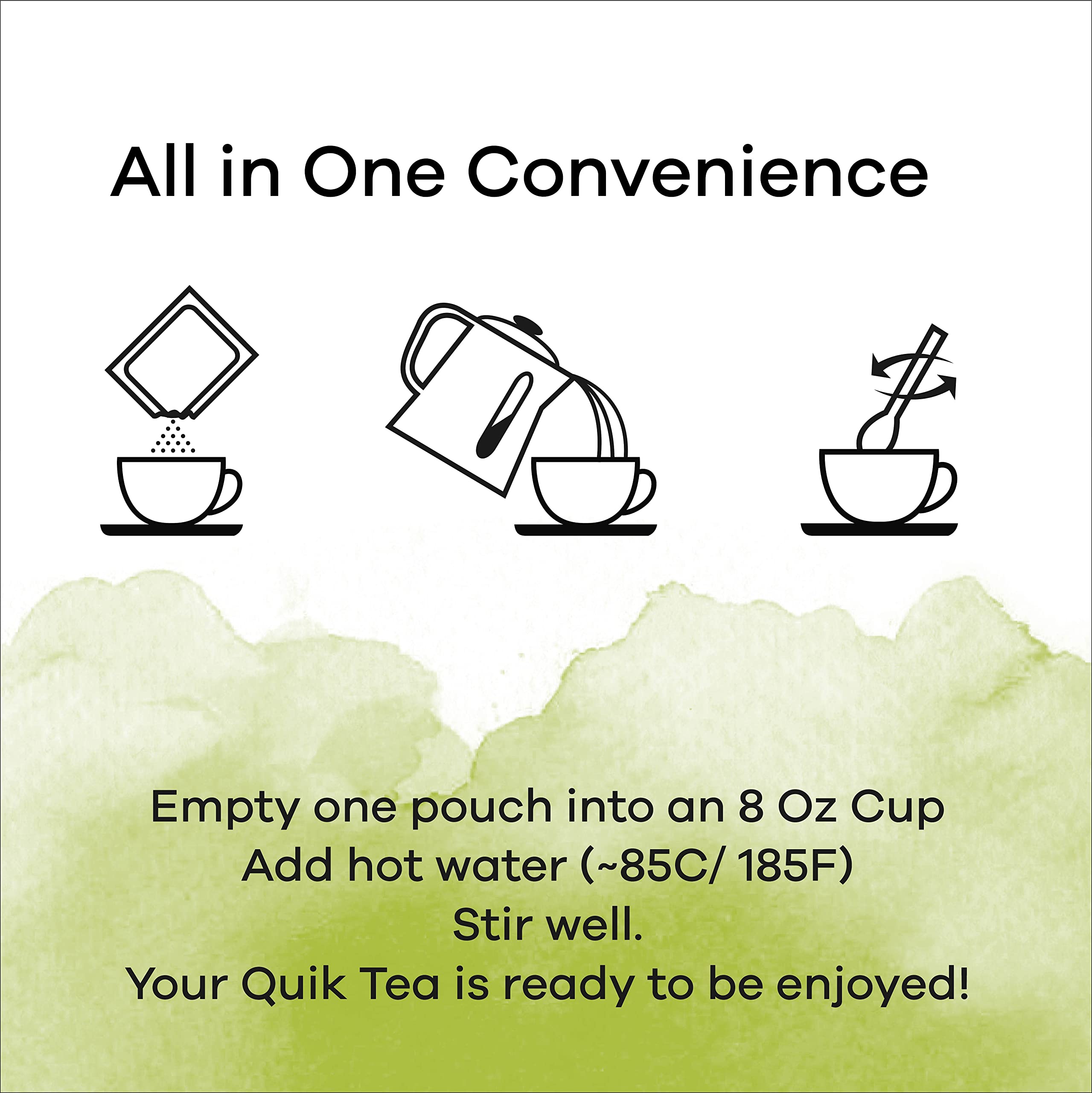 Close-up of Quik Tea Lemongrass Chai Latte tea pack