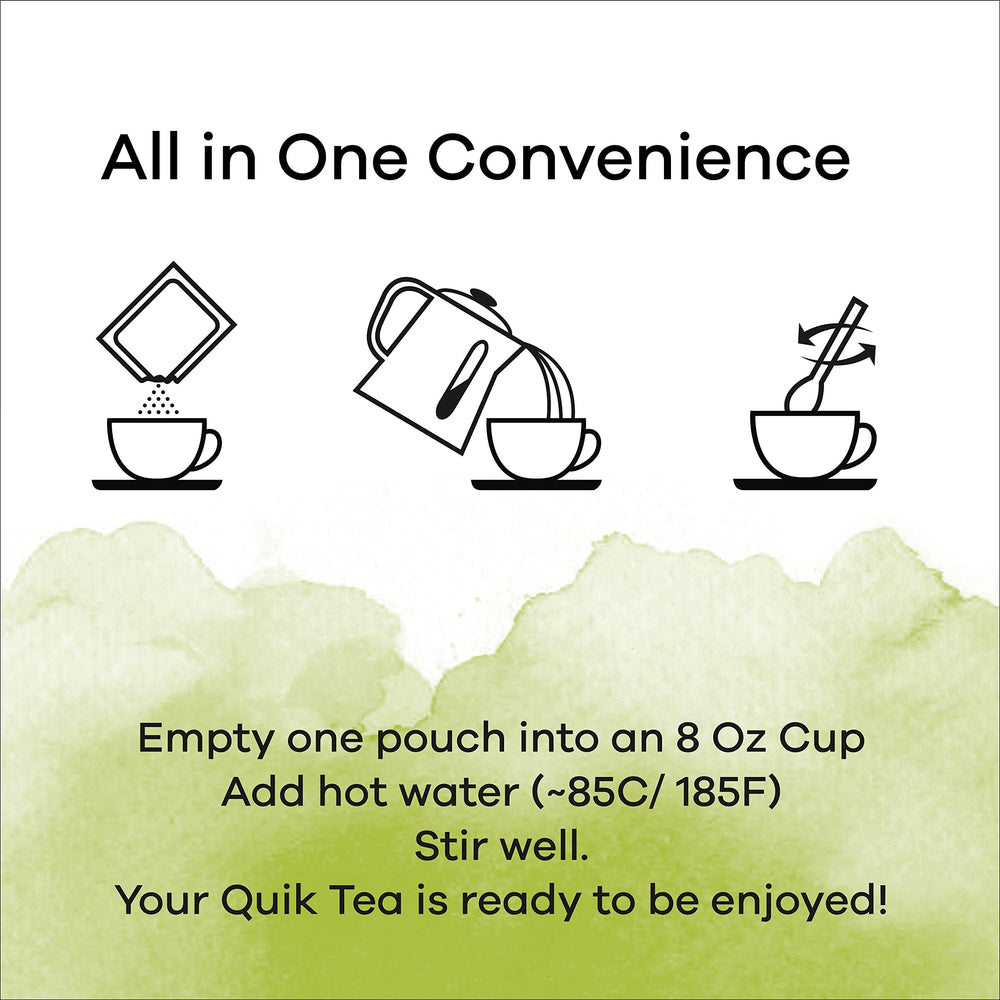 Close-up of Quik Tea Lemongrass Chai Latte tea pack