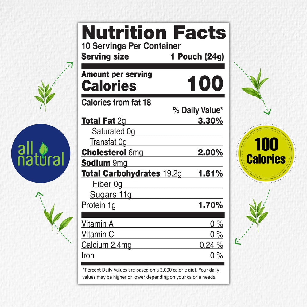 Quik Tea natural ingredients label highlights no artificial colors or flavors