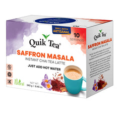 Quik Tea saffron masala chai latte spice blend close-up emphasizes authentic aroma