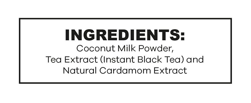 QuikTea cardamom chai latte powder with coconut milk for instant flavor