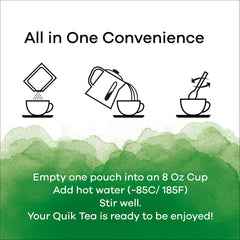 QuikTea Cardamom Instant Chai Latte ingredients label highlights natural content
