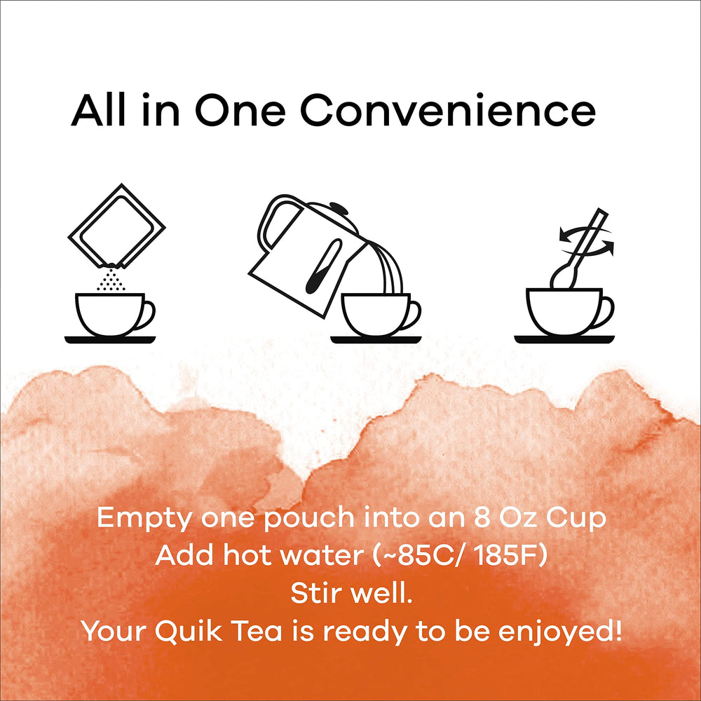 QuikTea Unsweetened chai latte label shows no sugar added for a healthier choice.