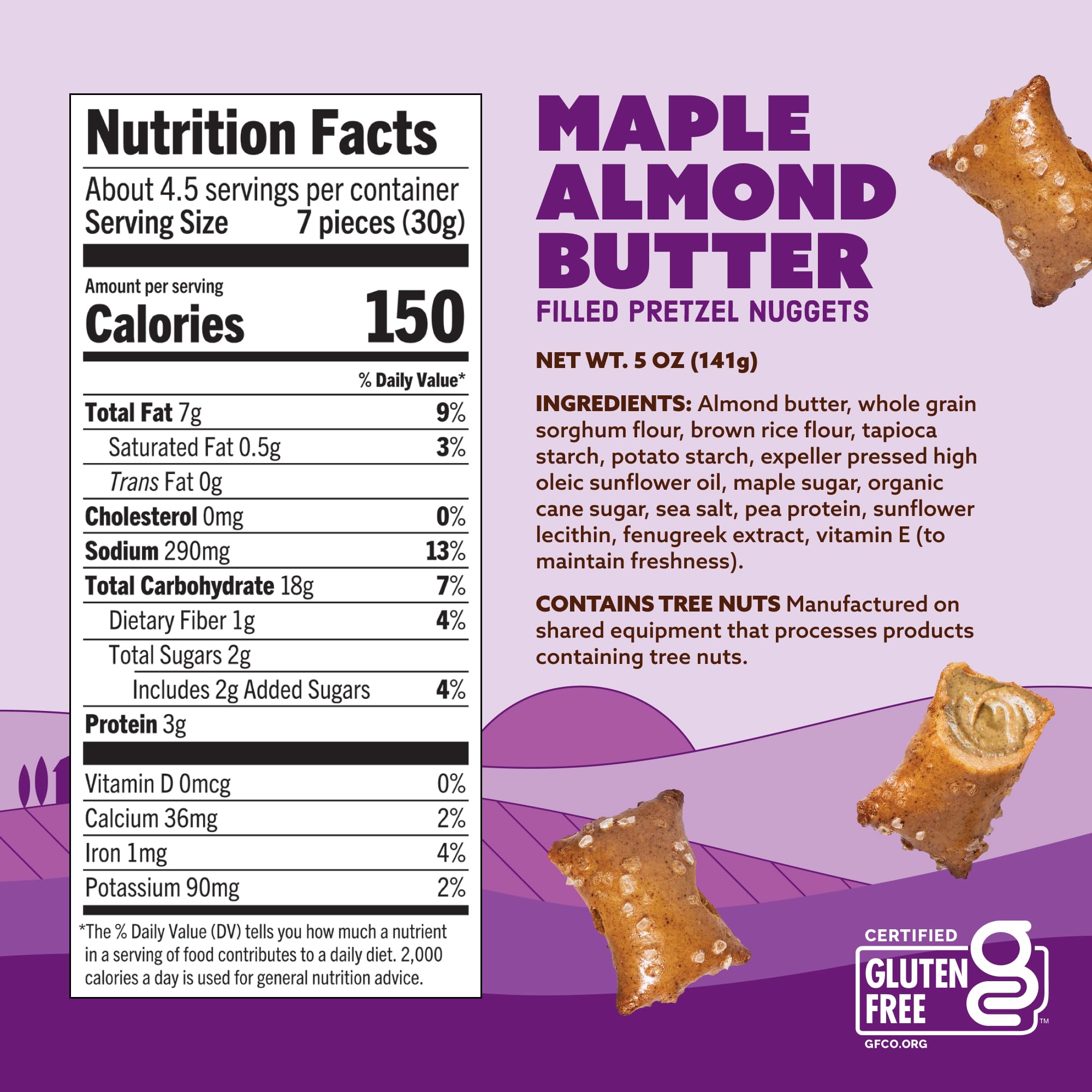 Quinn closer look at crunchy pretzel exterior and smooth almond butter core