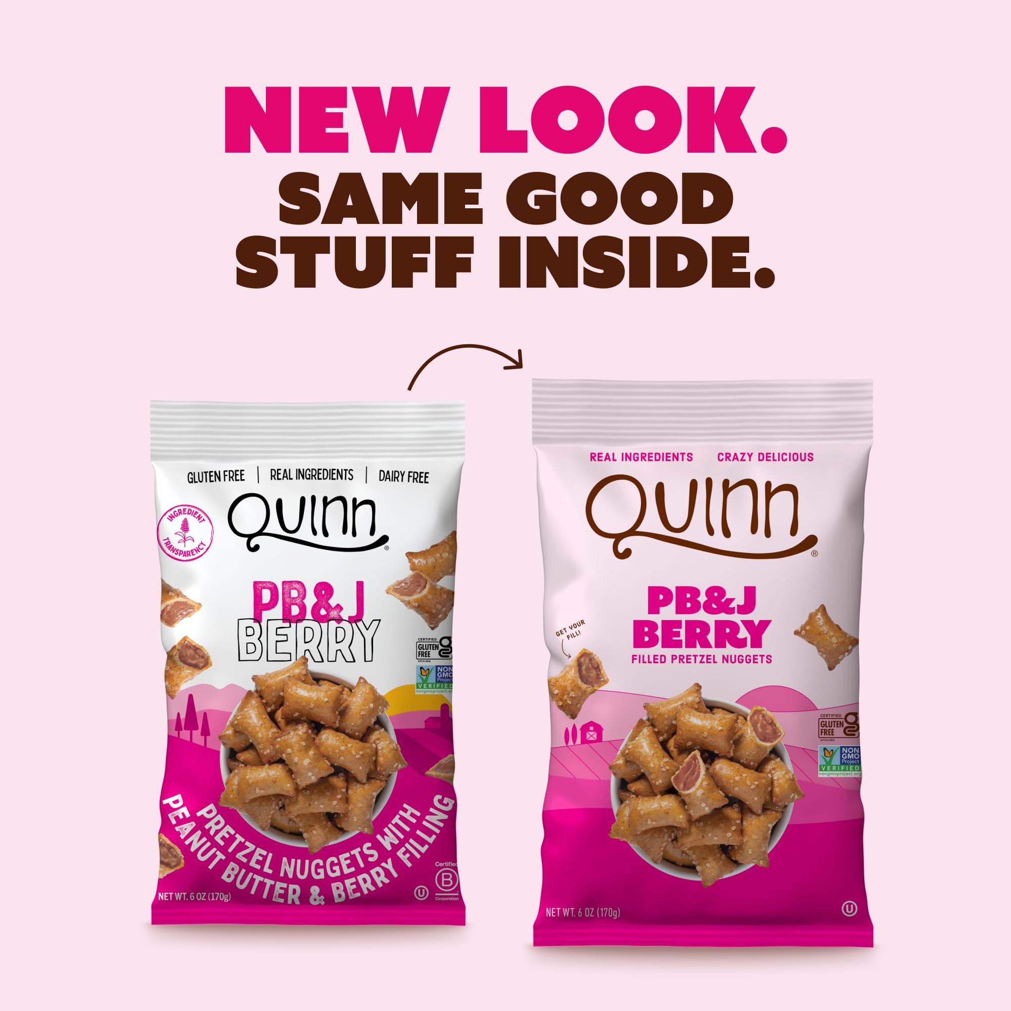 Quinn Dairy-free PB&J Berry Nuggets vegan plant-based snack option.