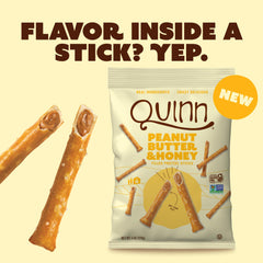 Quinn Snacks crispy pretzel exterior contrasts with center.