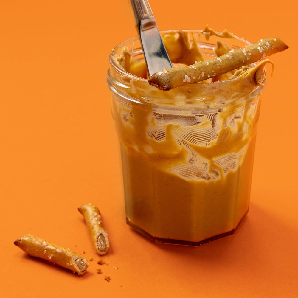 Quinn Peanut Butter Filled Pretzel Sticks showcasing crunchy exterior and smooth center texture