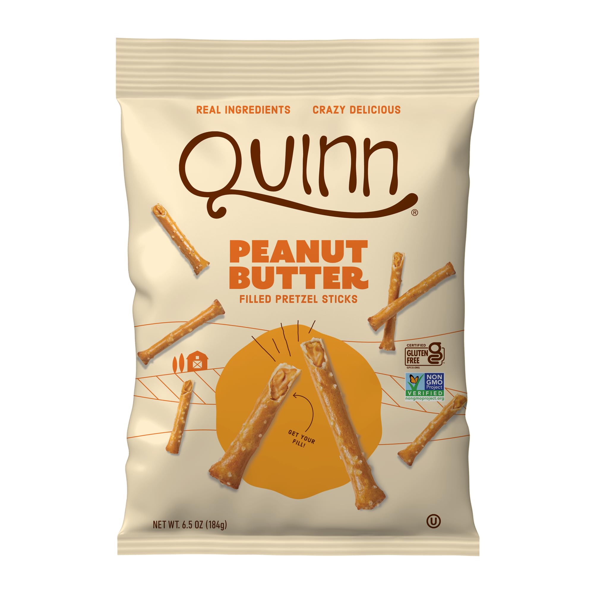 Quinn Peanut Butter Filled Pretzel Sticks in lunchbox on the go for a quick snack