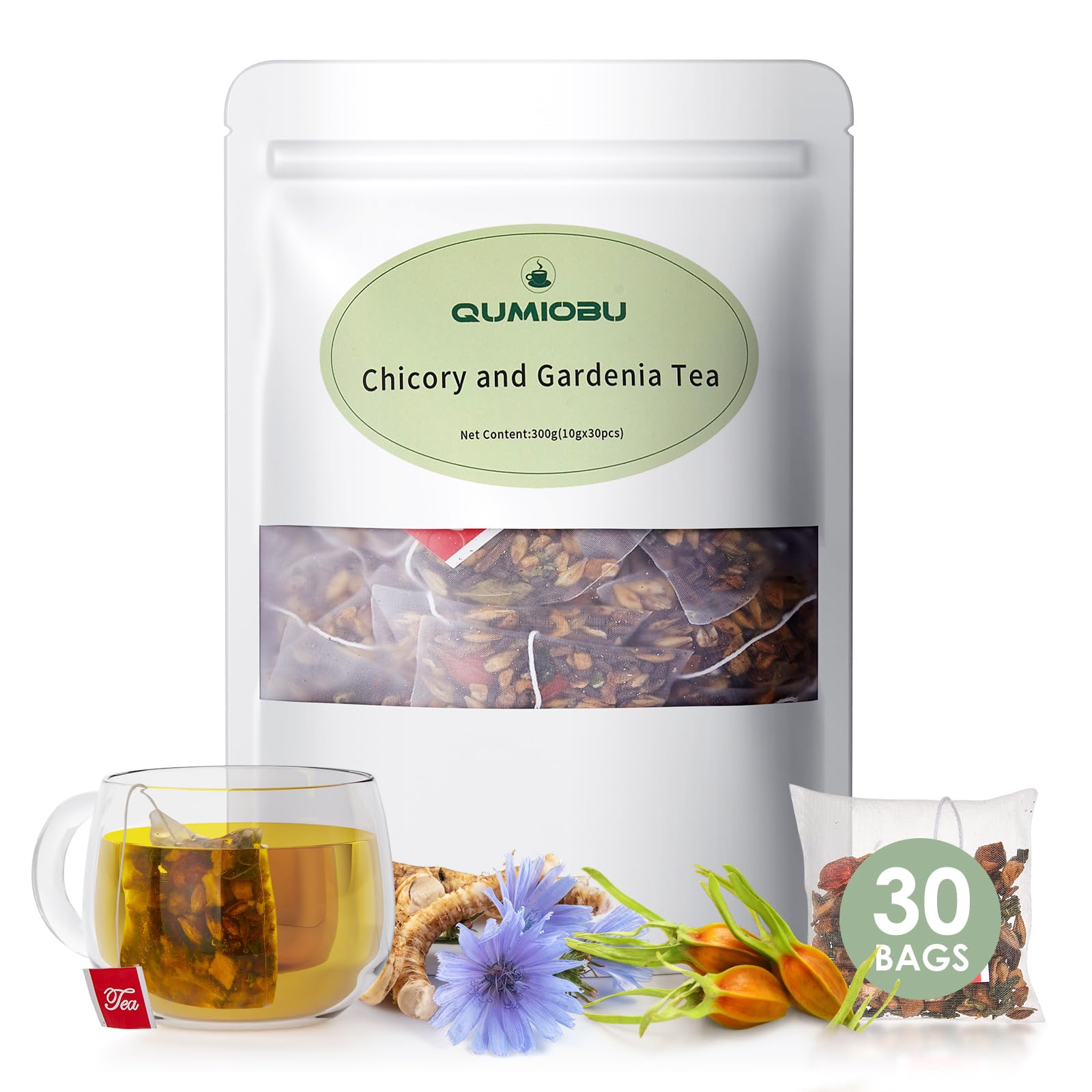 QUMIOBU Chicory and Gardenia Tea pour promotes relaxation and a soothing ritual