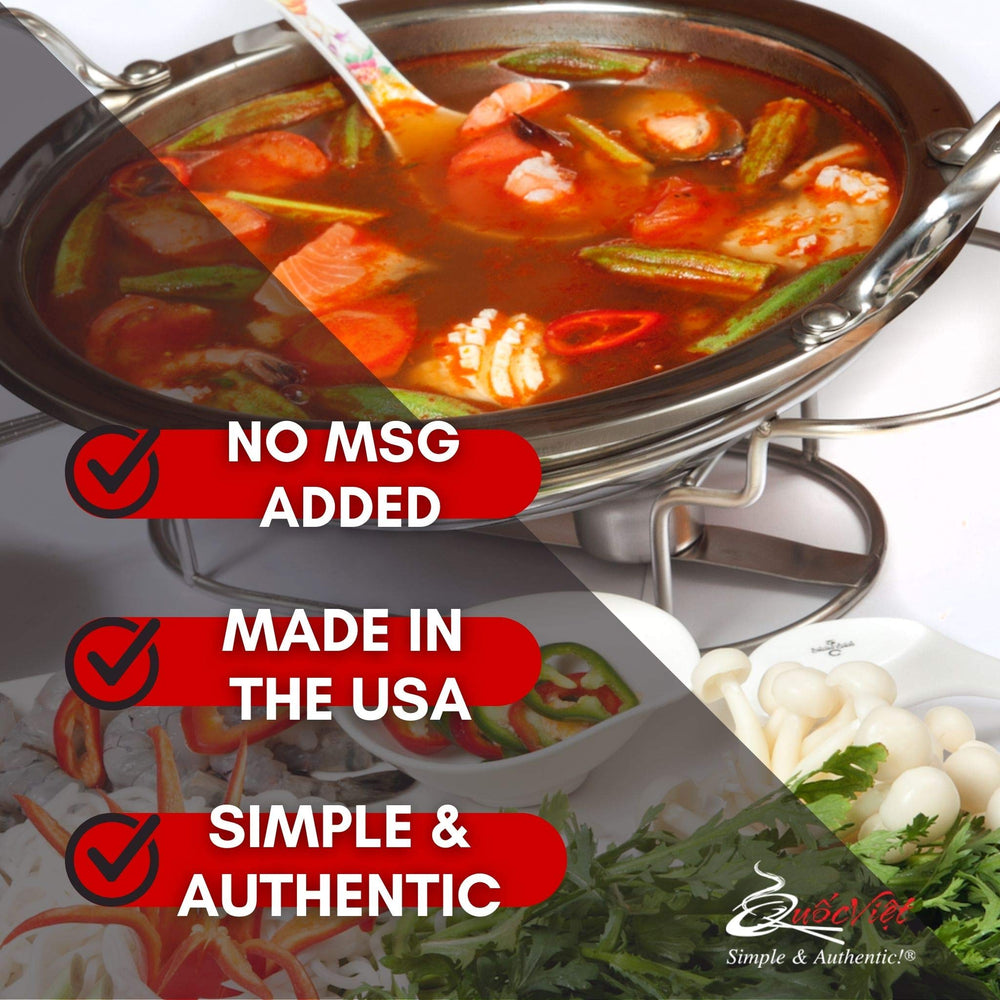 Quoc Viet Foods Thai Tom Yum soup base cooking pot ready in minutes.