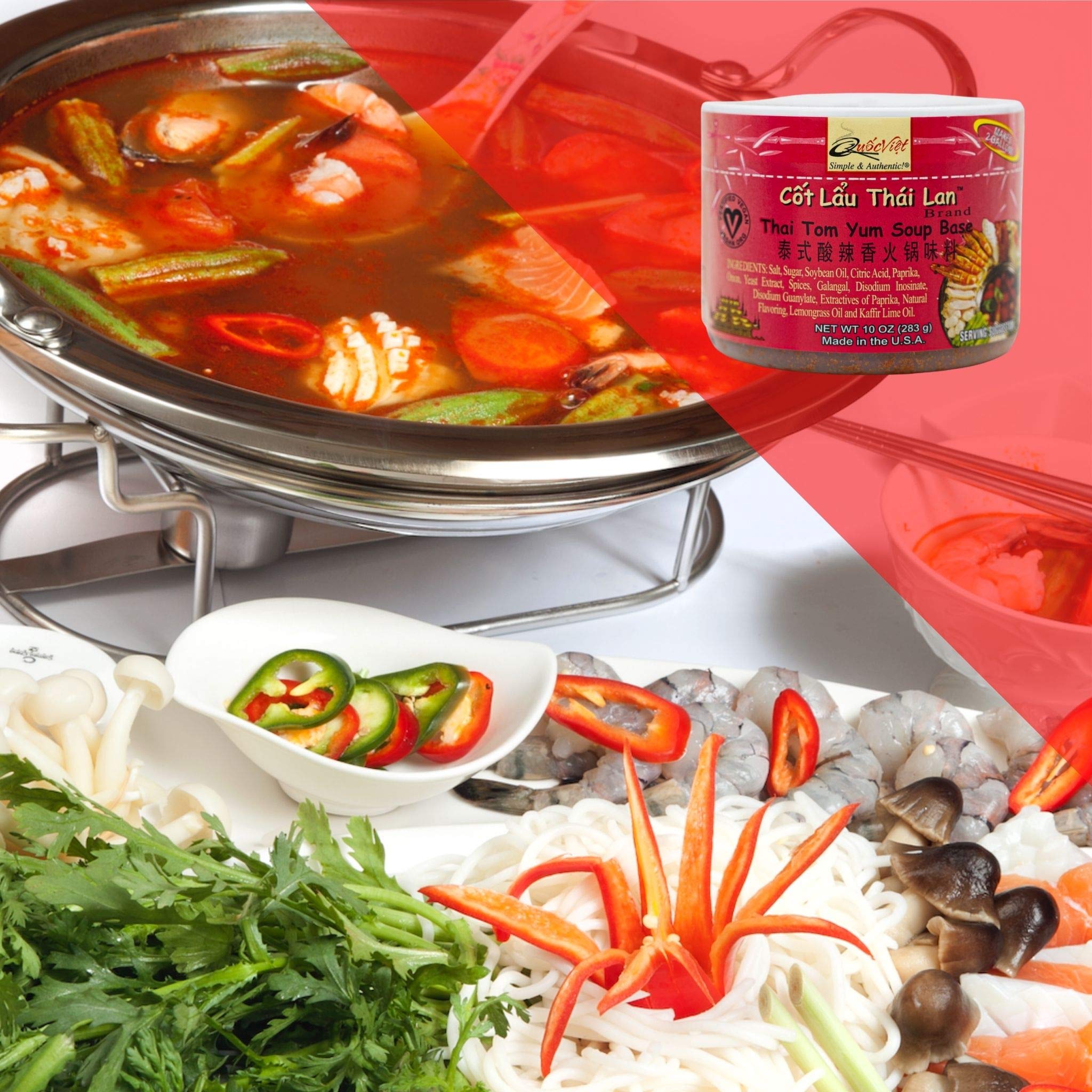 Quoc Viet Foods Thai Tom Yum kitchen scene shows simple home cooking.