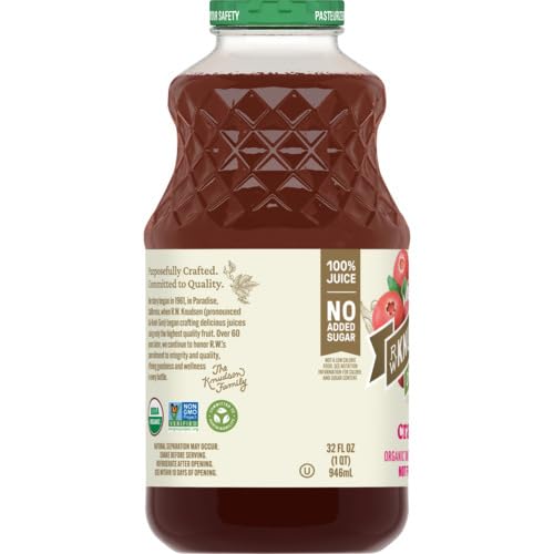 USDA Organic seal on R.W. Knudsen Cranberry Juice bottle