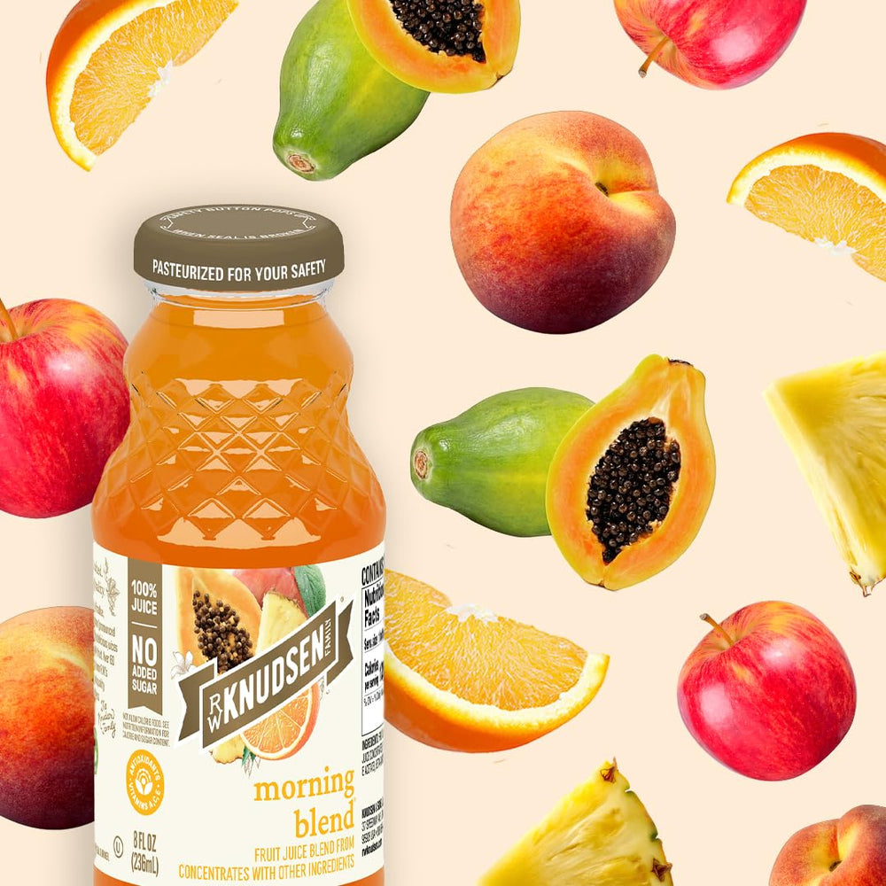 R.W. Knudsen Morning Blend pairs well with breakfast, smoothies, and quick snacks
