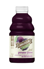 R.W. Knudsen Organic Just Prune Juice bottle shows 100% juice with no added sugar