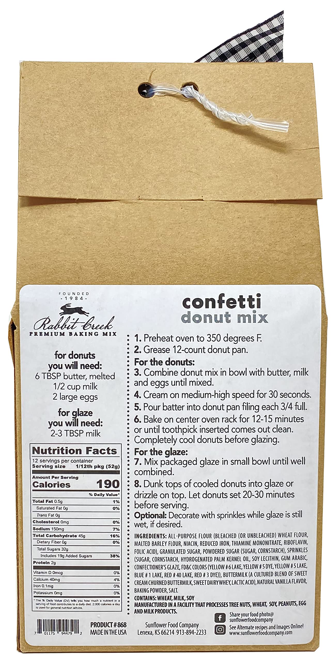 Rabbit Creek Confetti Donuts mix bakes light, non-fried donuts.