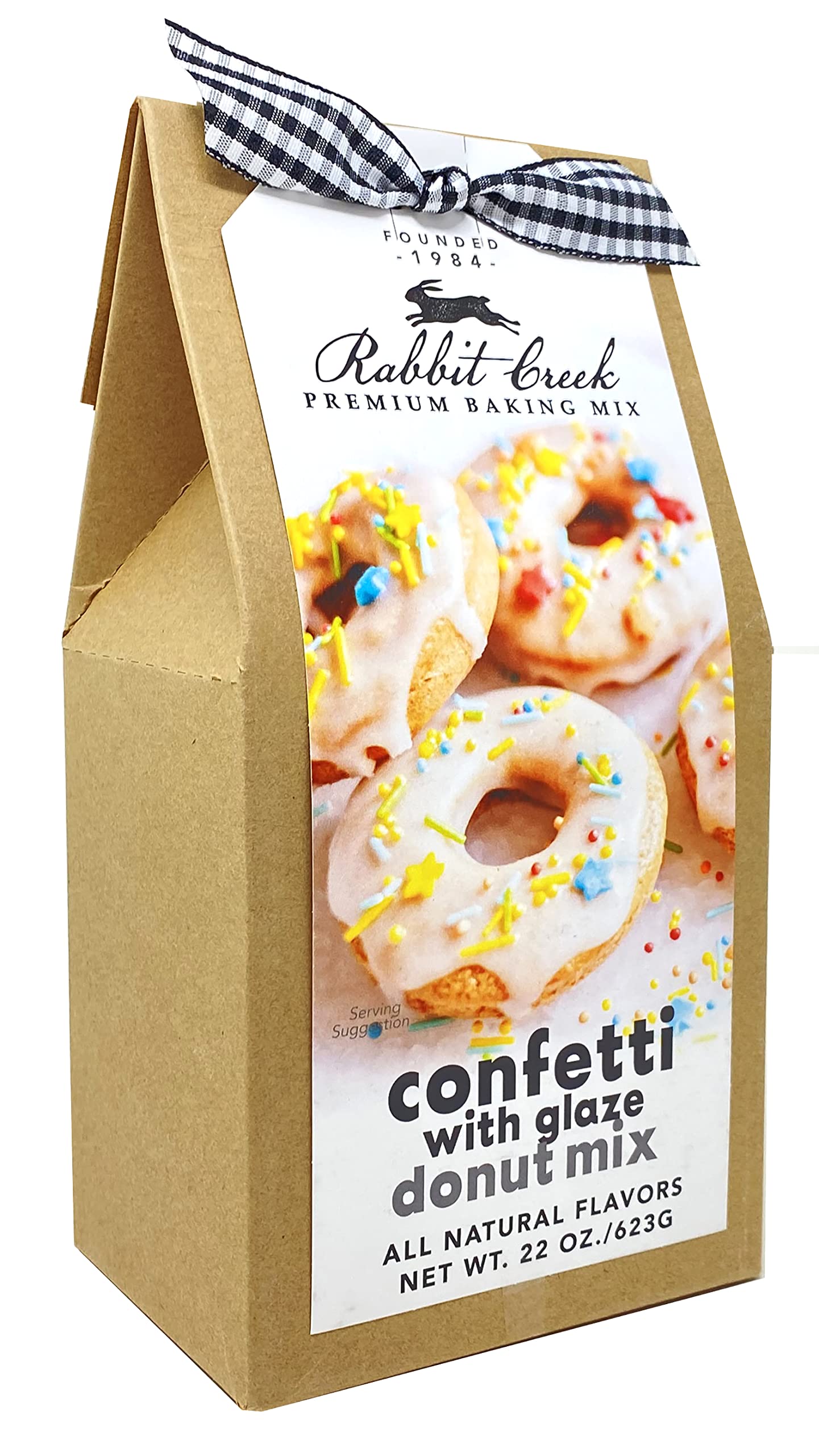 Rabbit Creek Confetti Donuts with glaze for quick baked donuts at home.