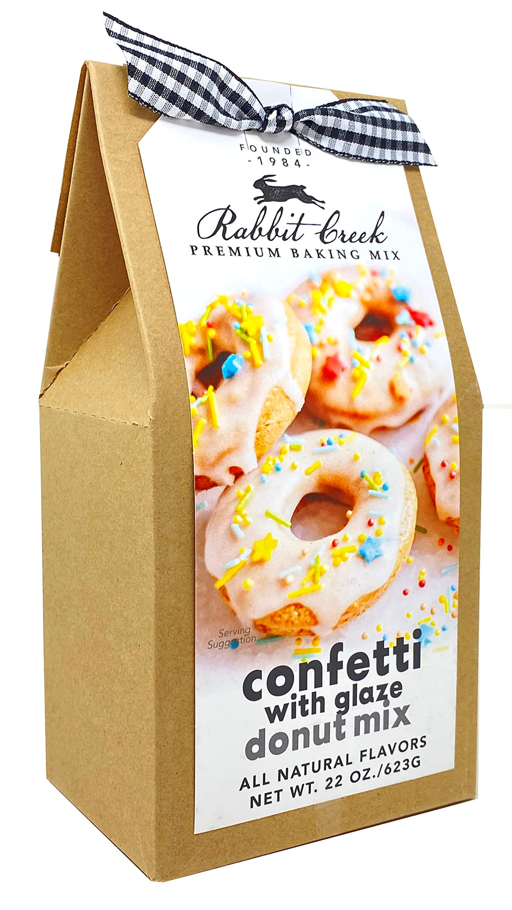 Rabbit Creek Confetti Donuts with glaze for quick baked donuts at home.