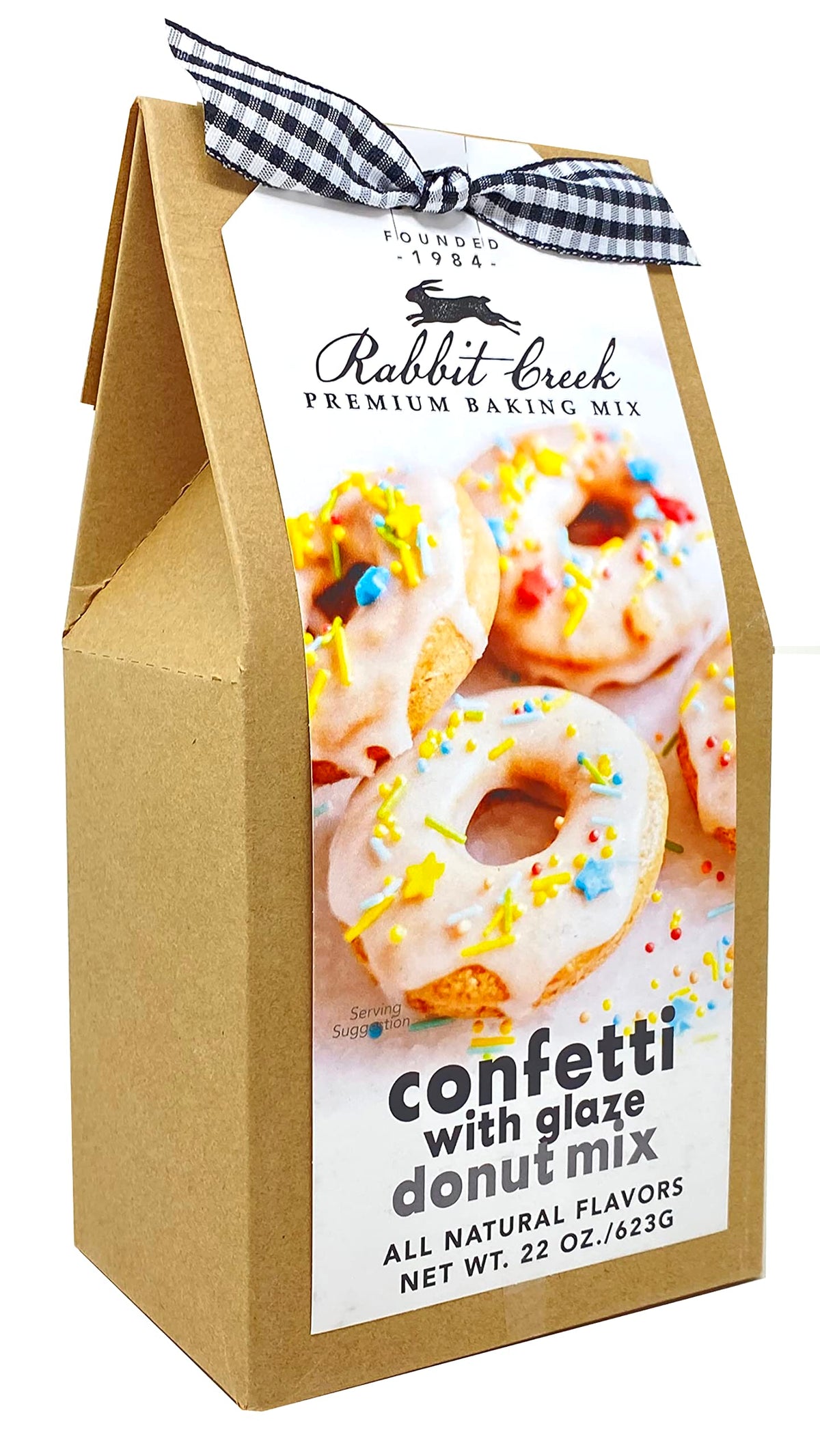 Rabbit Creek Confetti Donuts with glaze for quick baked donuts at home.