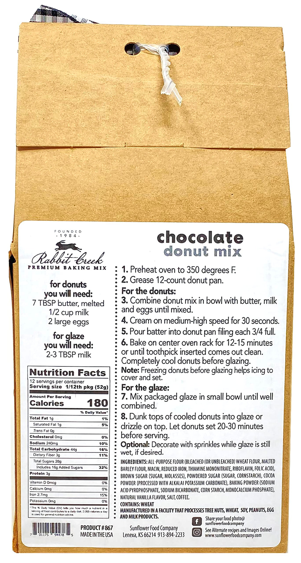 Rabbit Creek Donut Mix Bowl demonstrates easy, mix-and-bake preparation.