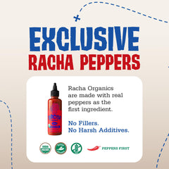 Racha Organics Mild Sriracha tops tacos with bright, balanced heat.
