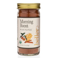 Rachel Beller's Power Pantry morning boost cinnamon spice blend jar for rich aroma and versatility.