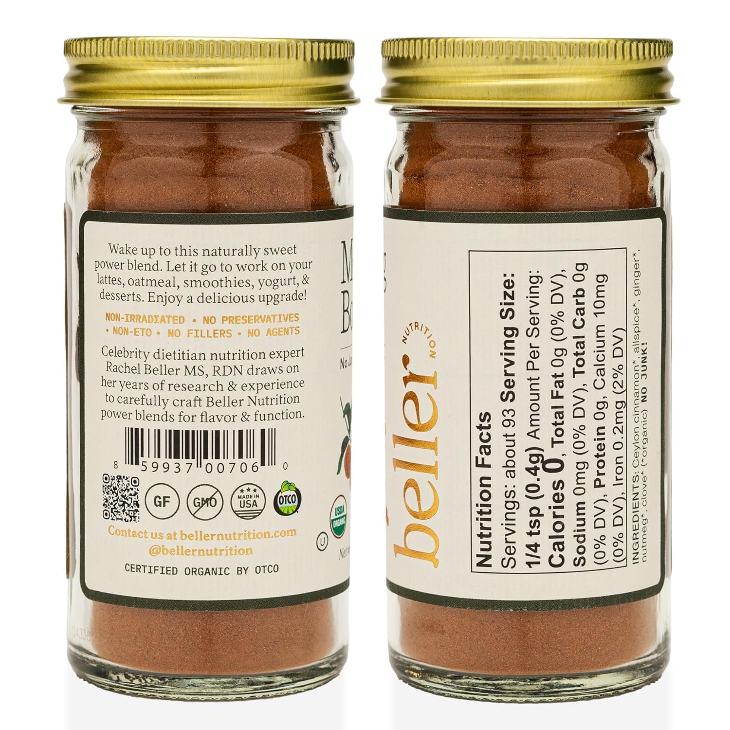 Rachel Beller's Power Pantry cinnamon blend in smoothies packs warm spice and aroma.