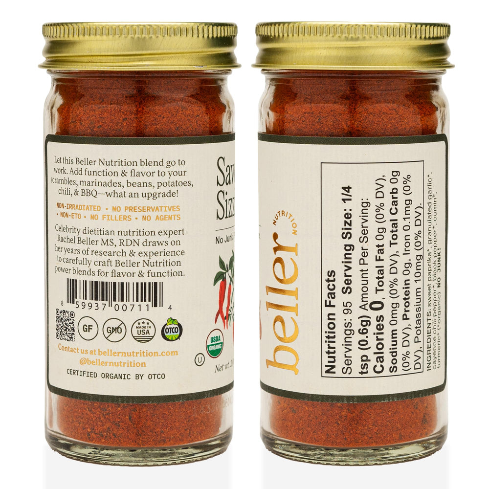 Savory Sizzle meat dish shot by Rachel Beller's Power Pantry shows versatile seasoning for grilling