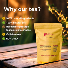 Rachelstea dry herbal blend ingredients showcase wild-crafted herbs.