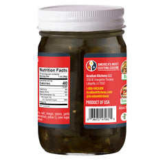 Ragin' Cajun Candied Jalapeño Slices label reveals all-natural Louisiana ingredients.