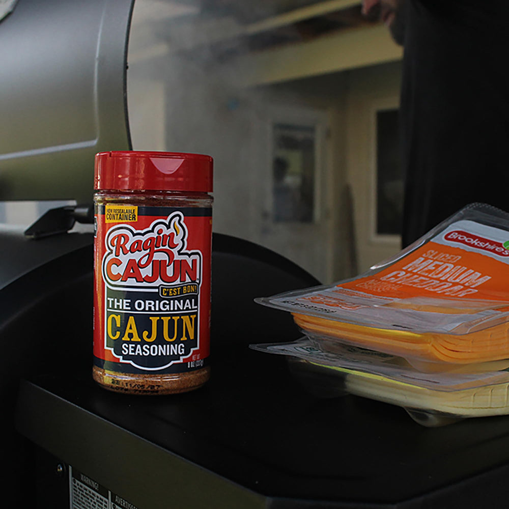 Ragin' Cajun Original Seasoning ingredients close-up, paprika and garlic stand out