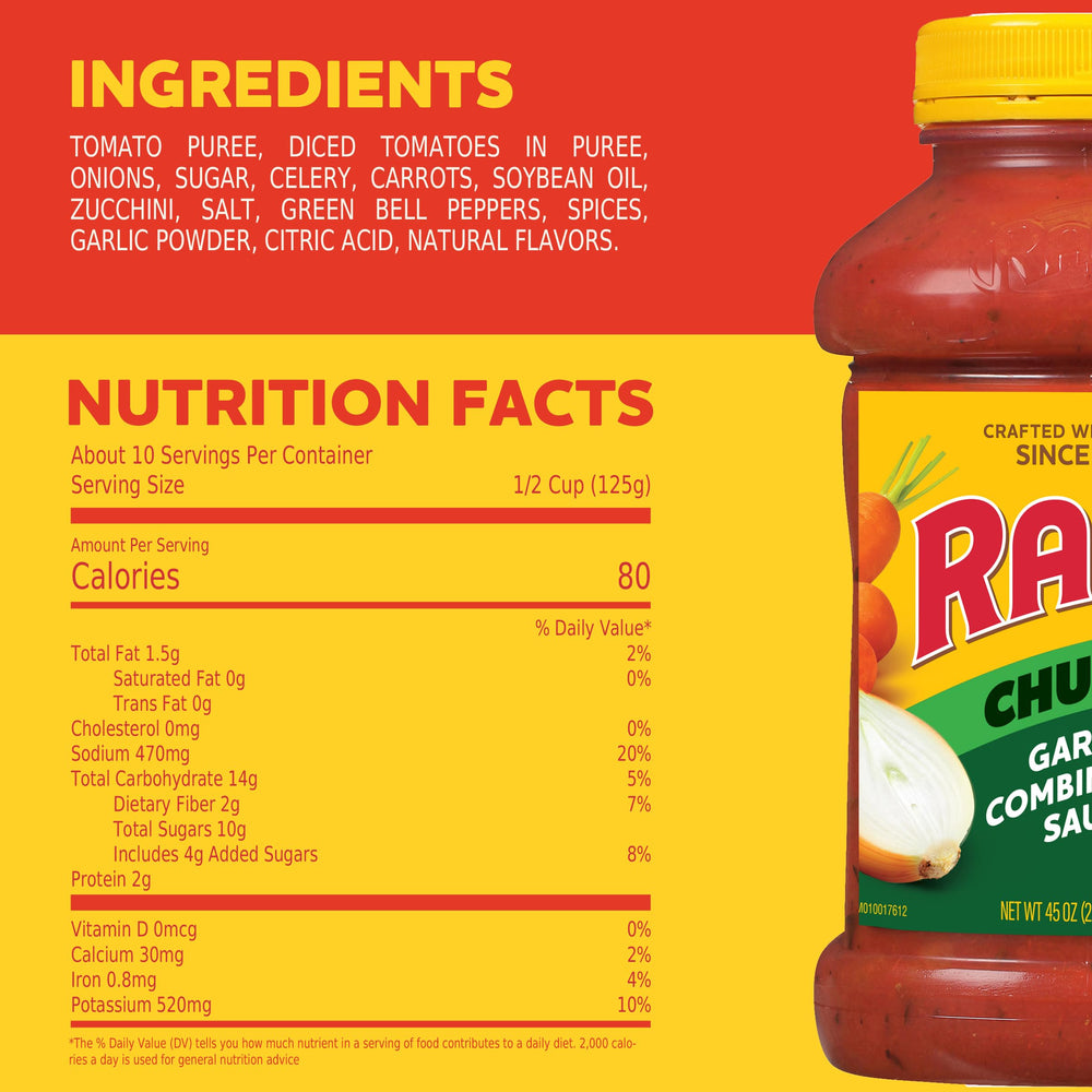 RAGU Chunky Garden with onions and celery for a balanced savory base