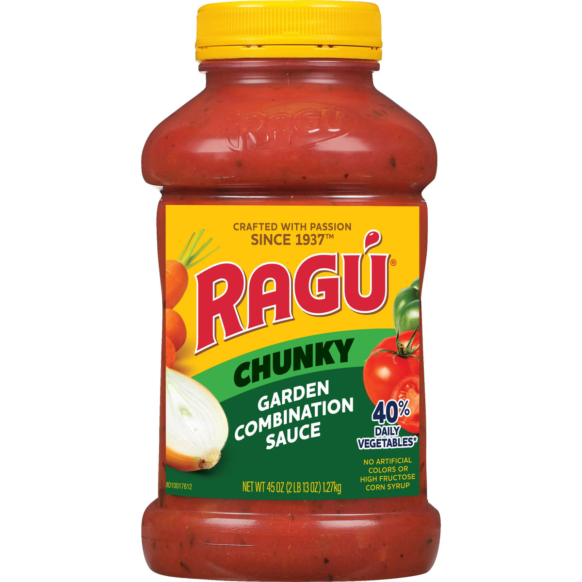 RAGU Chunky Garden with diced tomatoes and visible vegetables for hearty texture