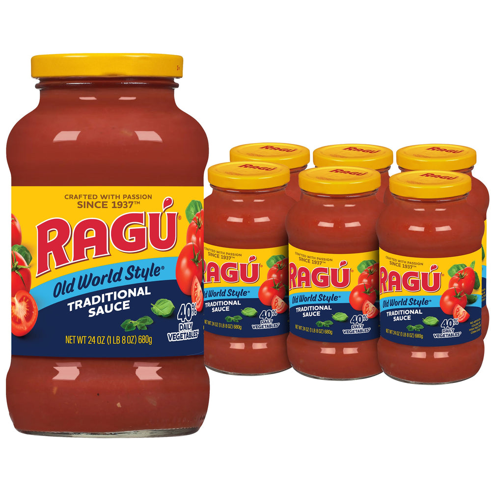 Ragú Old World Style traditional sauce jar front showing classic Italian flavor, ideal for weeknight dinners