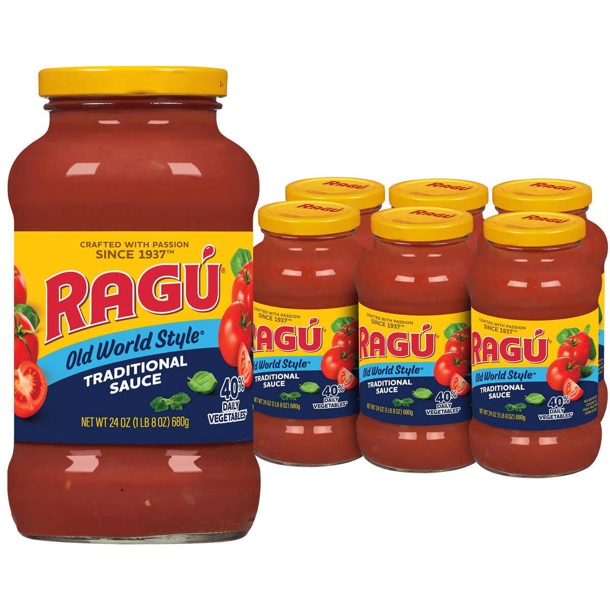 Ragú Old World Style traditional sauce jar front showing classic Italian flavor, ideal for weeknight dinners