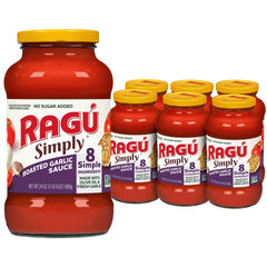 RAGU Simply Roasted Garlic sauce jar ready for weeknight pasta dinners